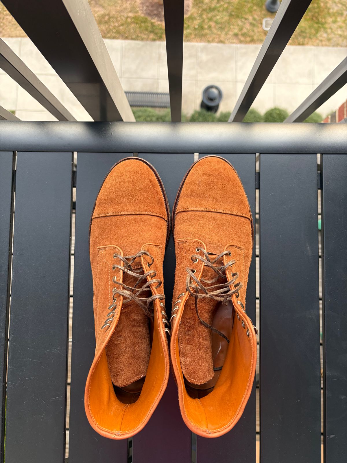 Photo by callmecount on January 5, 2026 of the Viberg Halkett in Chestnut Calf Suede.