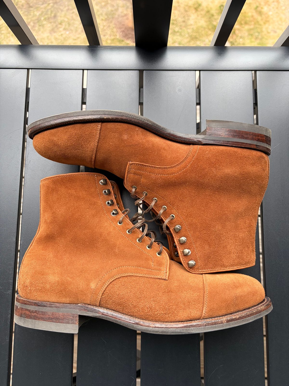 Photo by callmecount on February 5, 2026 of the Viberg Halkett in Chestnut Calf Suede.