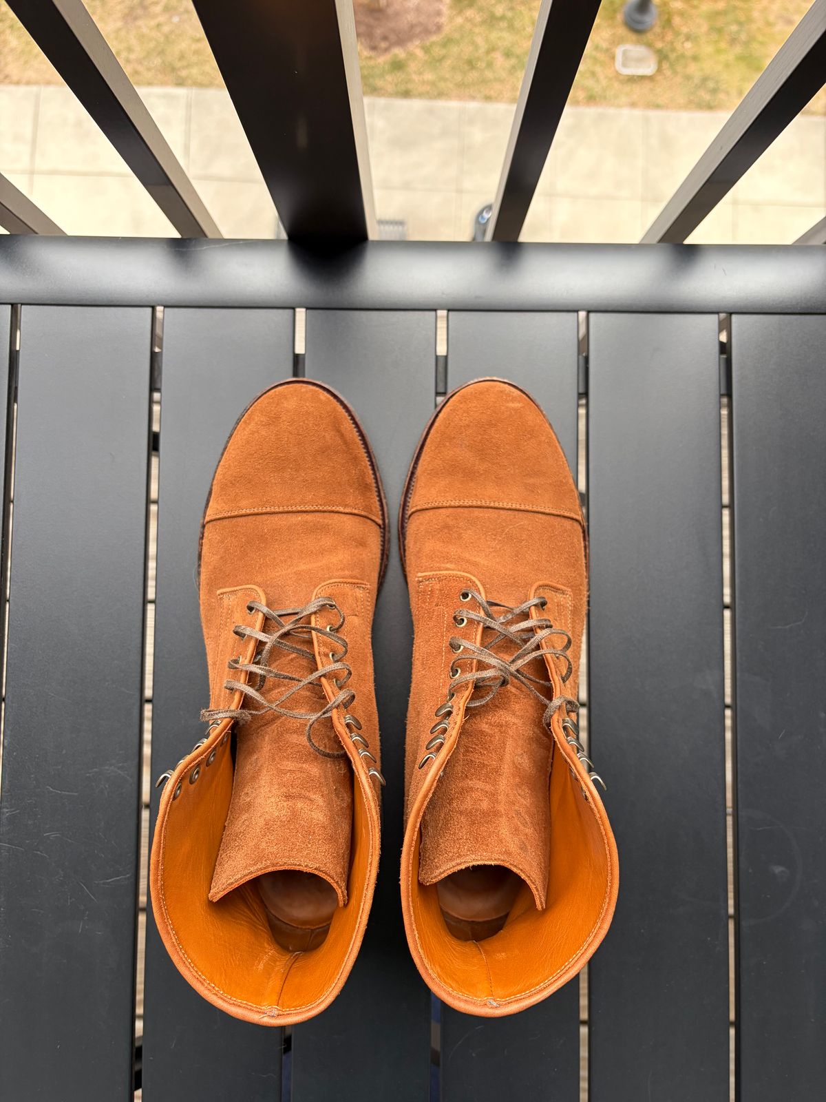 Photo by callmecount on February 5, 2026 of the Viberg Halkett in Chestnut Calf Suede.