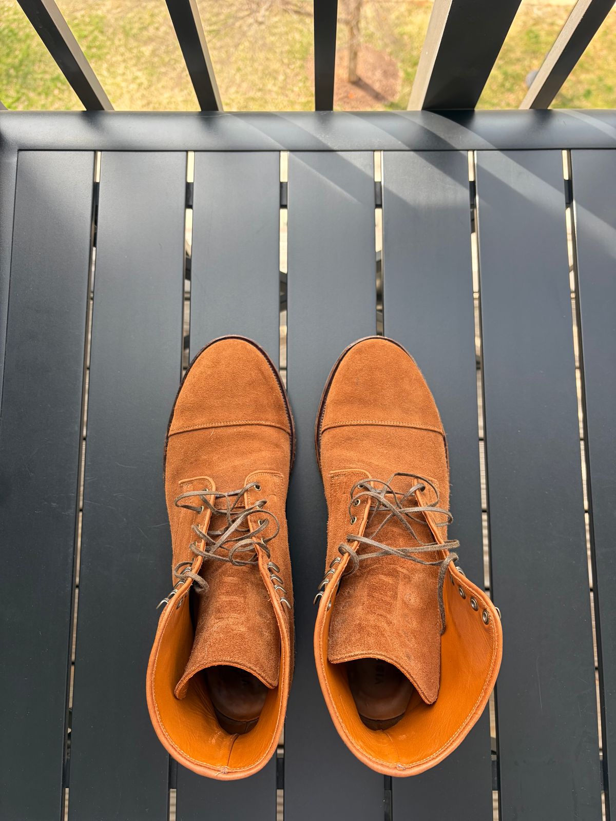 Photo by callmecount on March 5, 2026 of the Viberg Halkett in Chestnut Calf Suede.