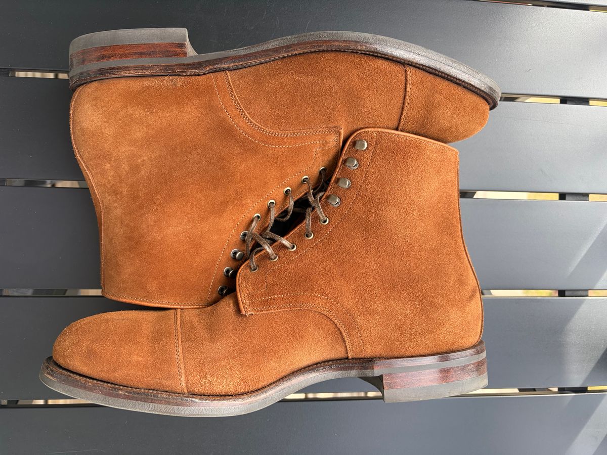 Photo by callmecount on March 5, 2026 of the Viberg Halkett in Chestnut Calf Suede.