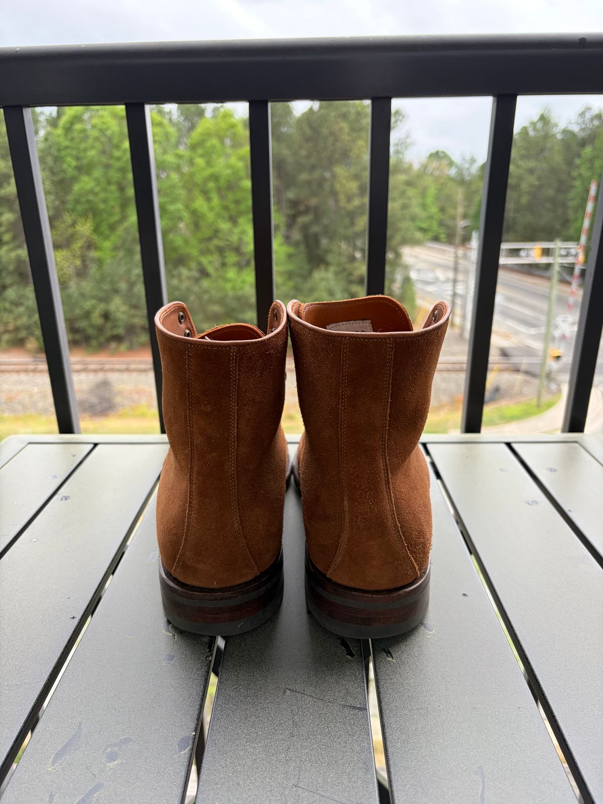 Photo by callmecount on April 5, 2026 of the Viberg Halkett in Chestnut Calf Suede.
