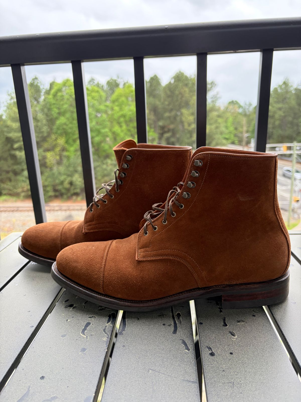 Photo by callmecount on April 5, 2026 of the Viberg Halkett in Chestnut Calf Suede.