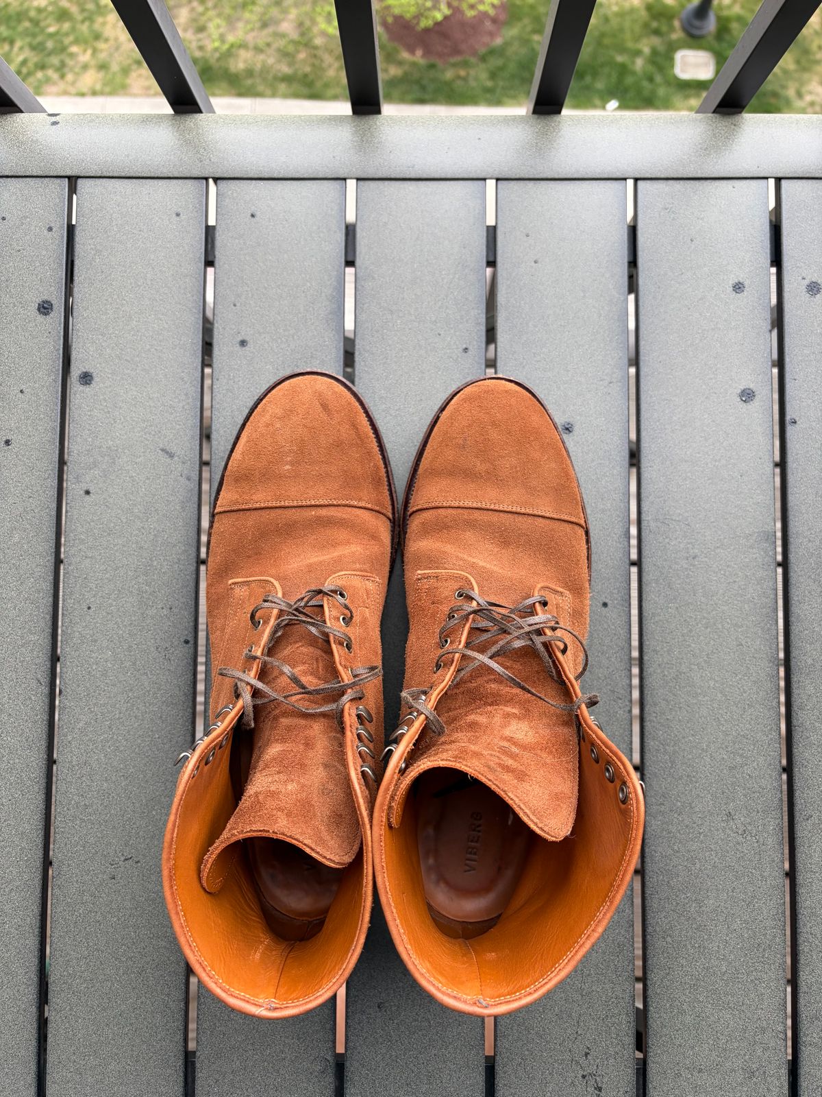 Photo by callmecount on April 5, 2026 of the Viberg Halkett in Chestnut Calf Suede.