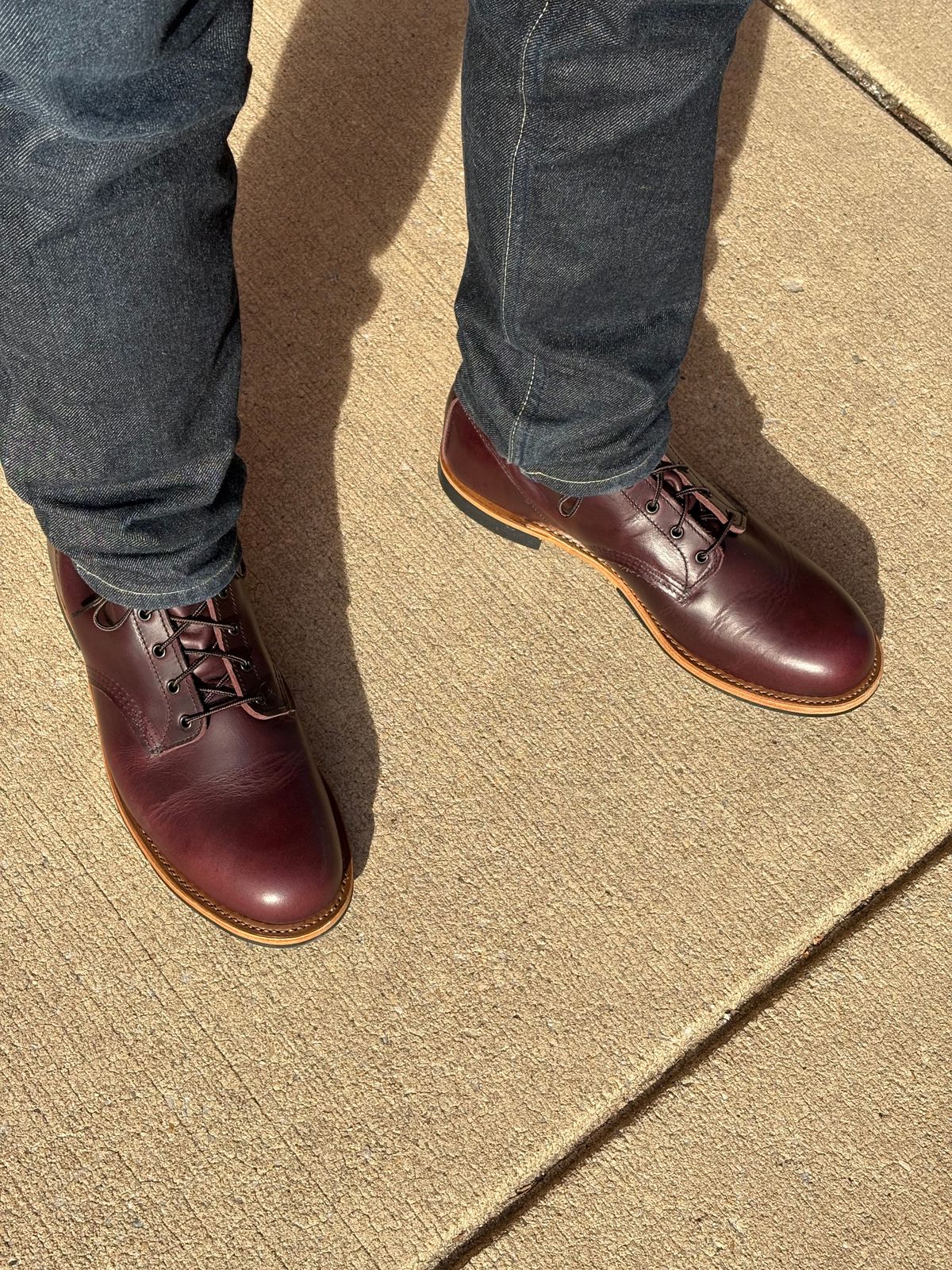 Photo by Shrimpy_grits on November 4, 2025 of the Red Wing Beckman in S.B. Foot Black Cherry Excalibur.