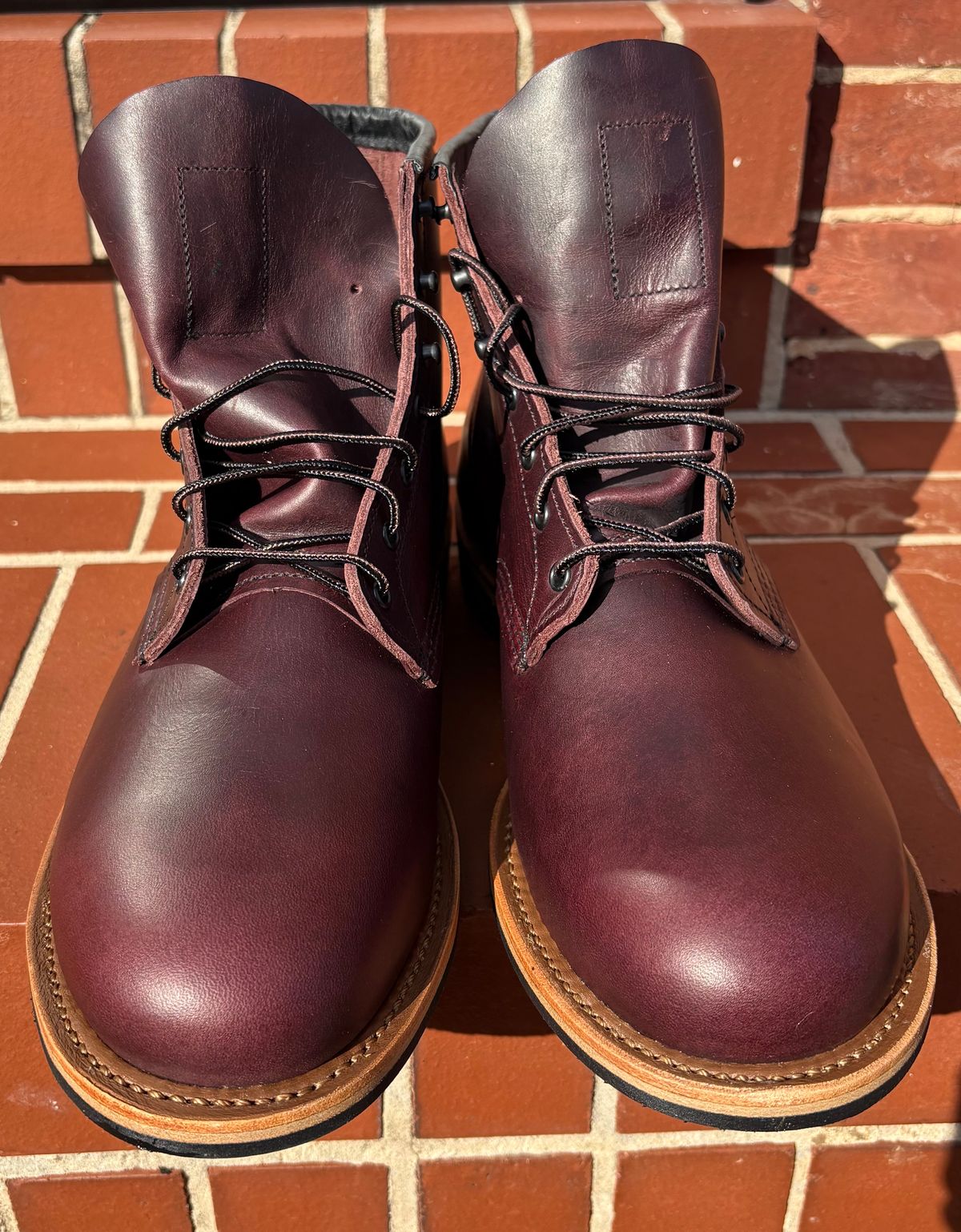 Photo by Shrimpy_grits on November 3, 2025 of the Red Wing Beckman in S.B. Foot Black Cherry Excalibur.