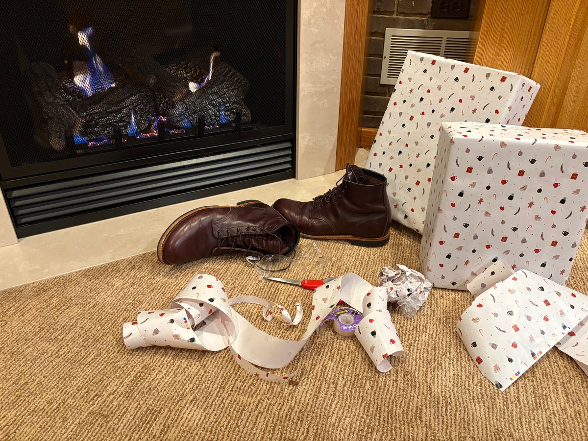 Photo by Shrimpy_grits on November 30, 2025 of the Red Wing Beckman in S.B. Foot Black Cherry Excalibur.