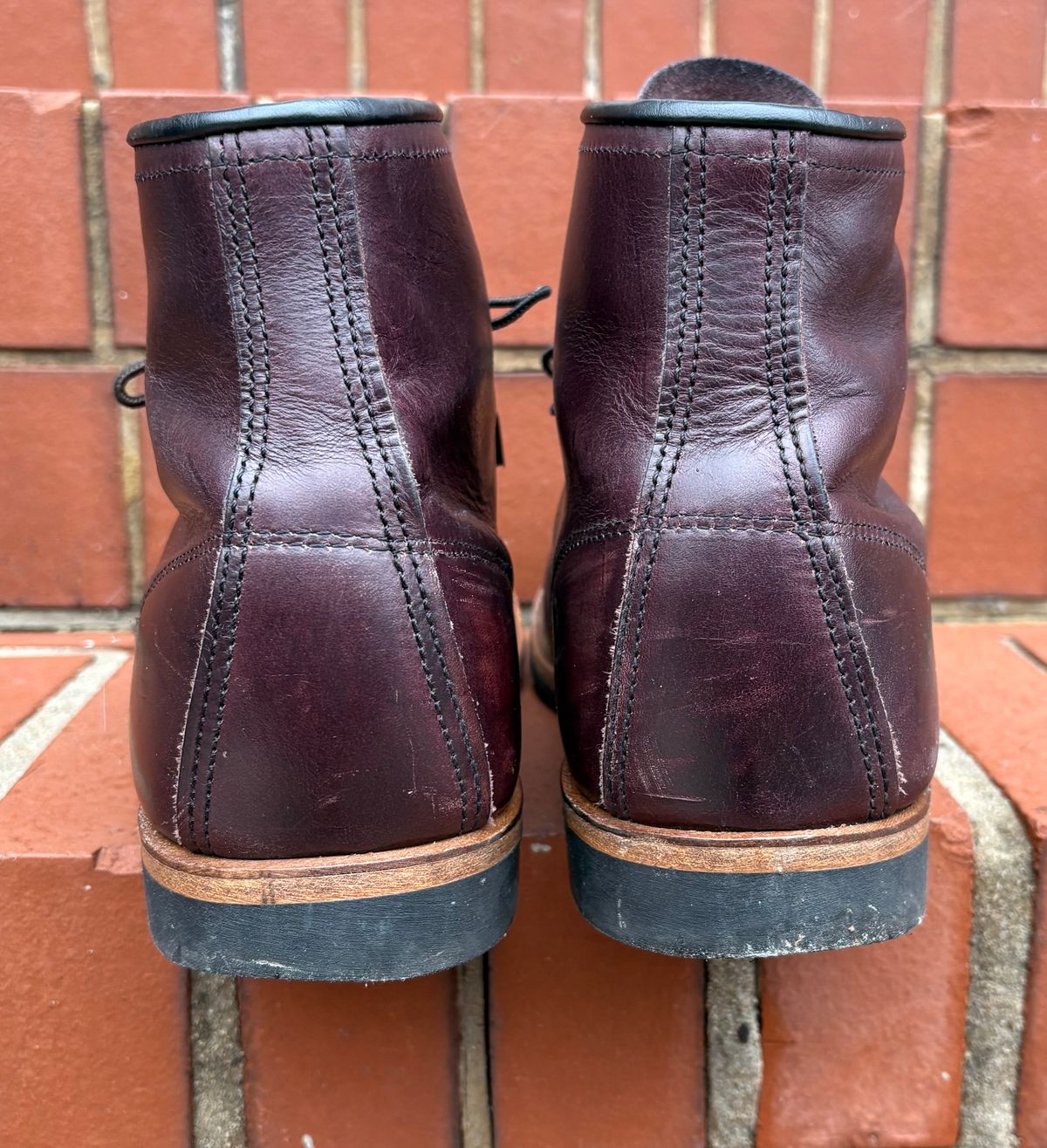 Photo by Shrimpy_grits on December 5, 2025 of the Red Wing Beckman in S.B. Foot Black Cherry Excalibur.