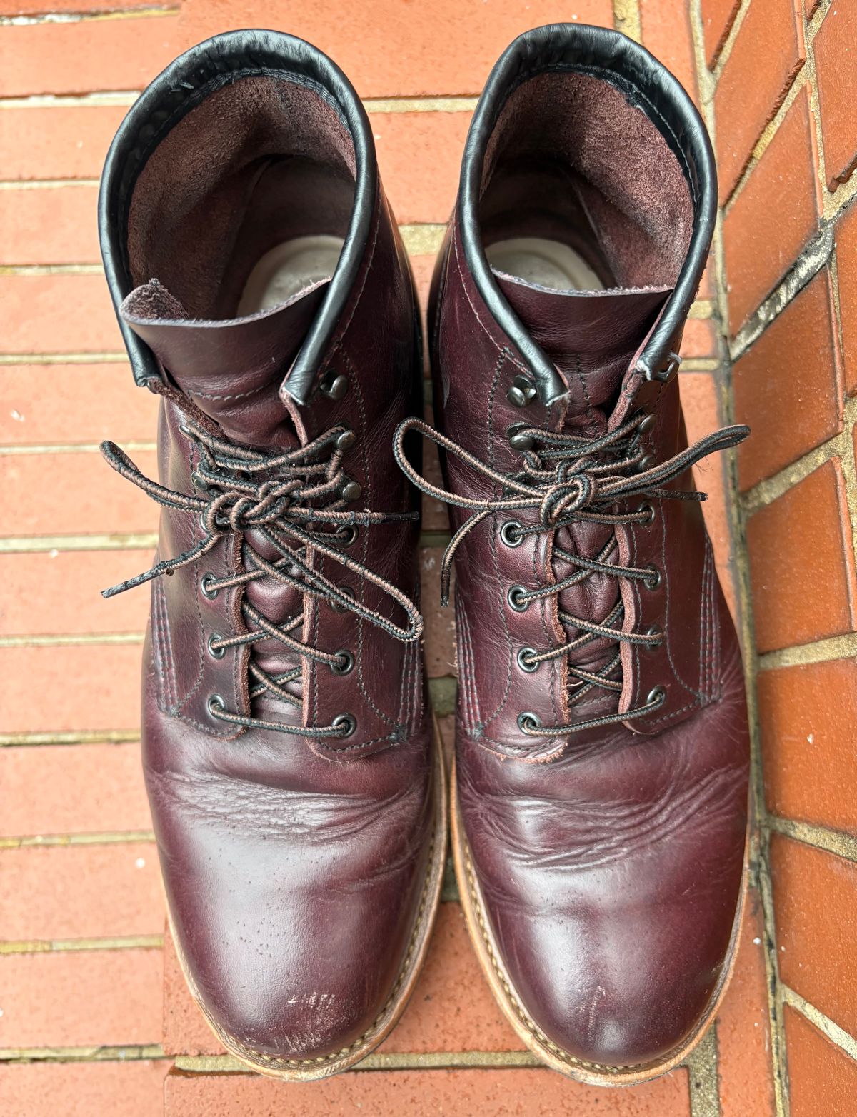 Photo by Shrimpy_grits on December 5, 2025 of the Red Wing Beckman in S.B. Foot Black Cherry Excalibur.