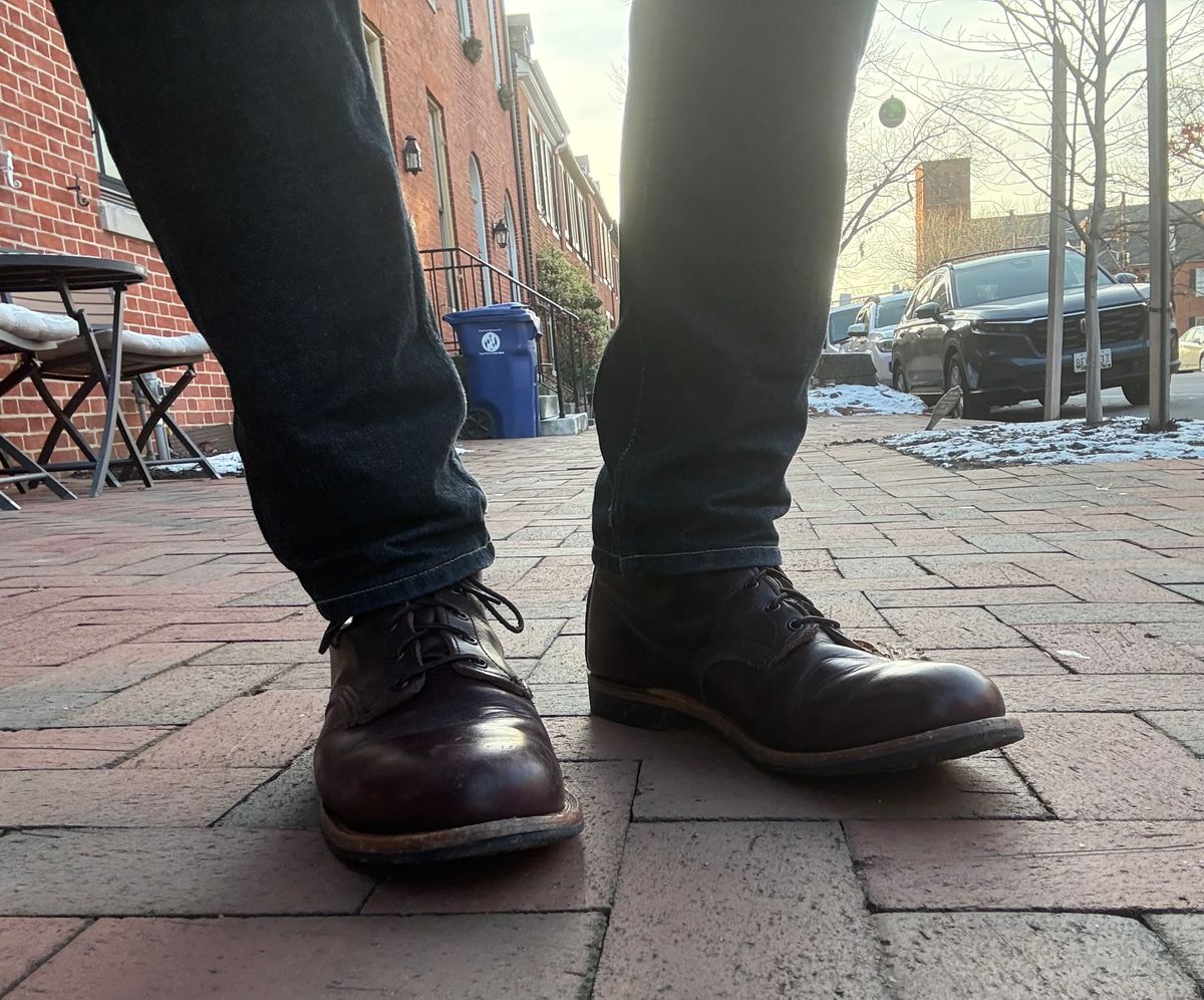 Photo by Shrimpy_grits on December 16, 2025 of the Red Wing Beckman in S.B. Foot Black Cherry Excalibur.