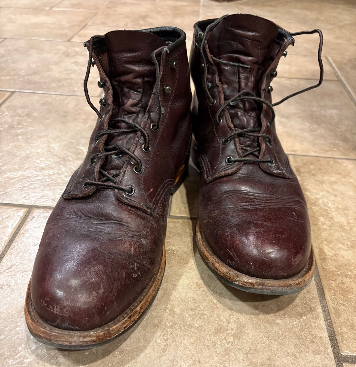 Photo by Shrimpy_grits on February 12, 2026 of the Red Wing Beckman in S.B. Foot Black Cherry Excalibur.