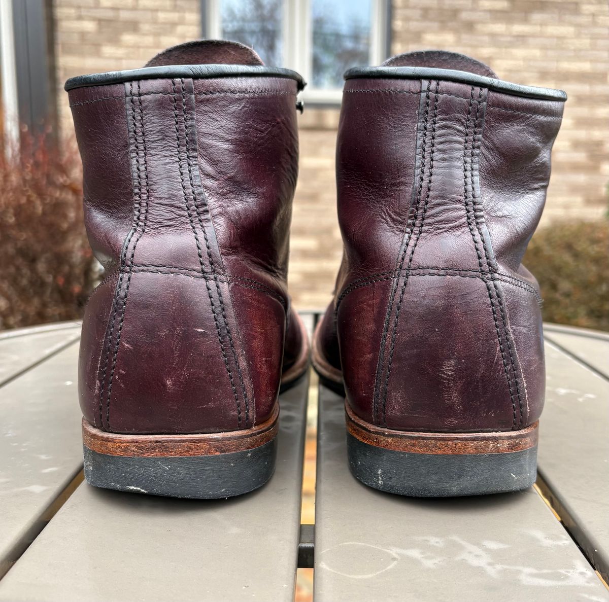 Photo by Shrimpy_grits on March 5, 2026 of the Red Wing Beckman in S.B. Foot Black Cherry Excalibur.