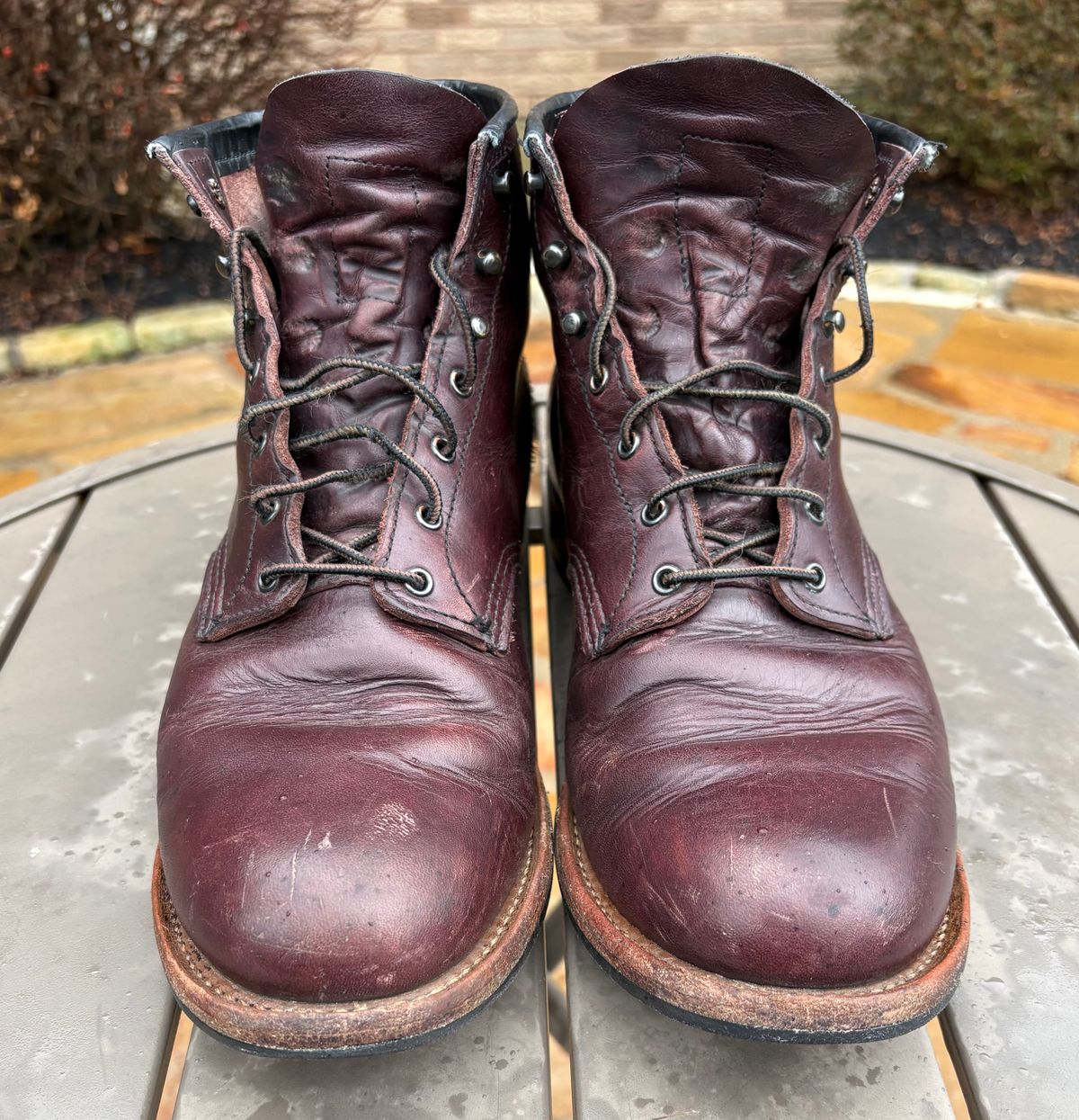 Photo by Shrimpy_grits on March 5, 2026 of the Red Wing Beckman in S.B. Foot Black Cherry Excalibur.