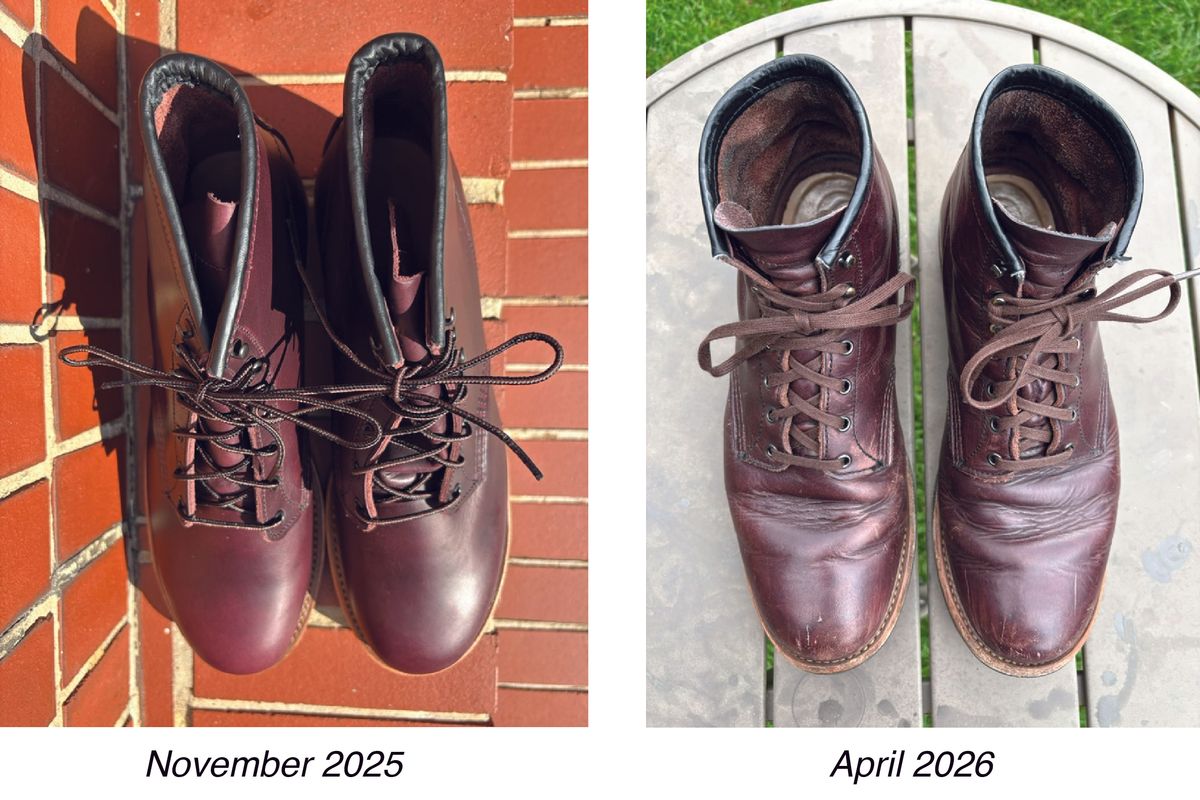 Photo by Shrimpy_grits on April 9, 2026 of the Red Wing Beckman in S.B. Foot Black Cherry Excalibur.