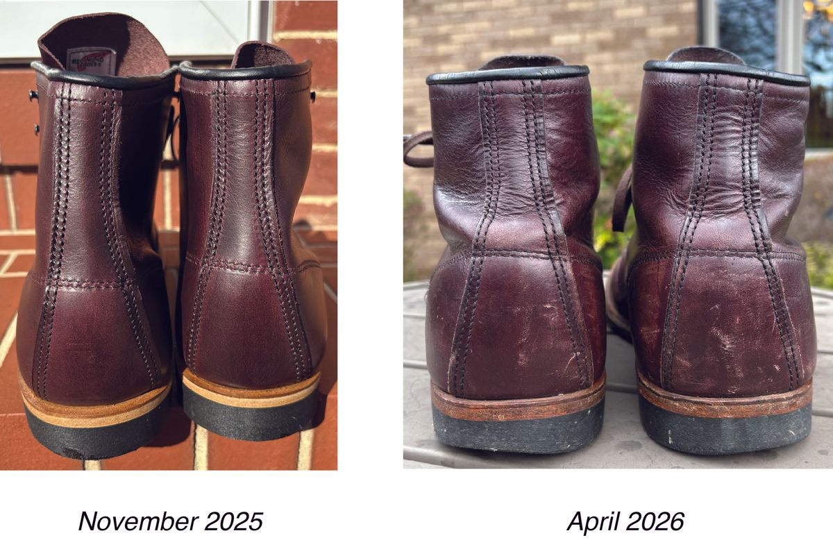 Photo by Shrimpy_grits on April 9, 2026 of the Red Wing Beckman in S.B. Foot Black Cherry Excalibur.