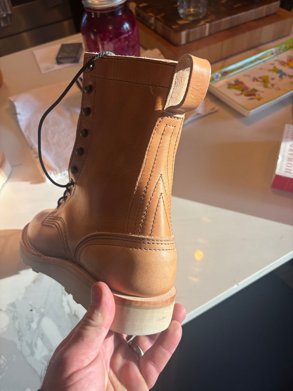 Photo by Riv_City_Boots on October 5, 2025 of the Nicks DomePro in Horween Light Natural Dublin.