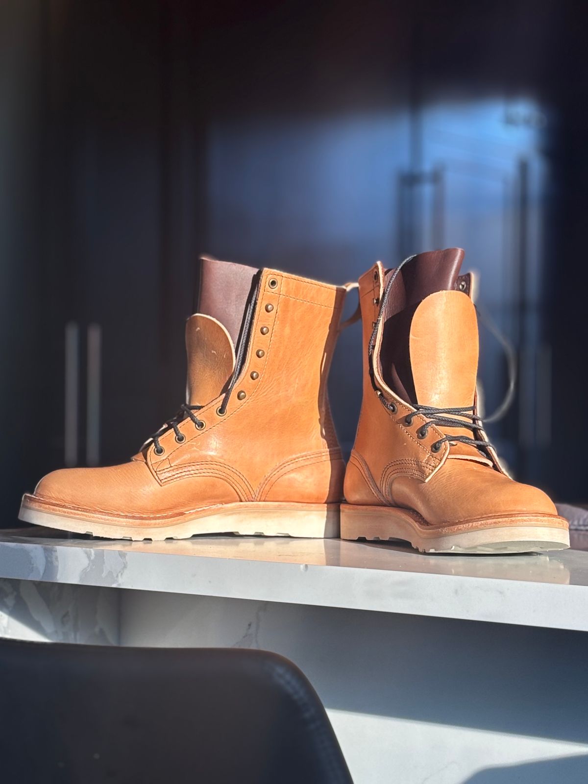 Photo by Riv_City_Boots on October 5, 2025 of the Nicks DomePro in Horween Light Natural Dublin.