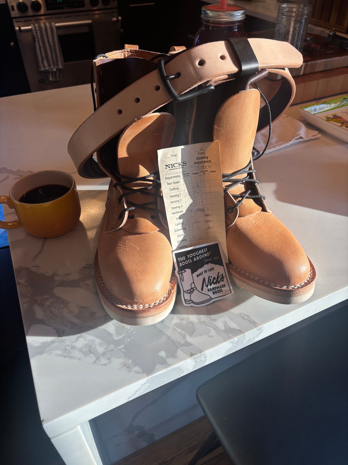 Photo by Riv_City_Boots on October 5, 2025 of the Nicks DomePro in Horween Light Natural Dublin.