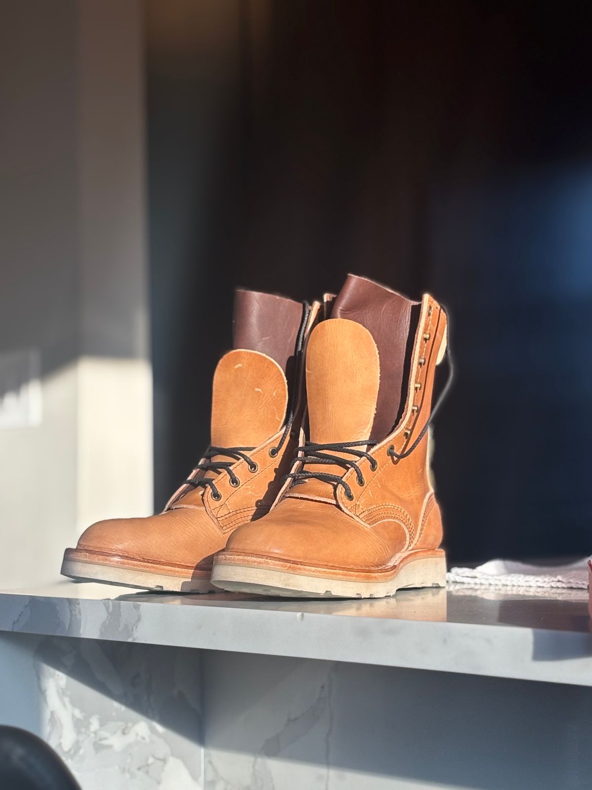 Photo by Riv_City_Boots on October 5, 2025 of the Nicks DomePro in Horween Light Natural Dublin.