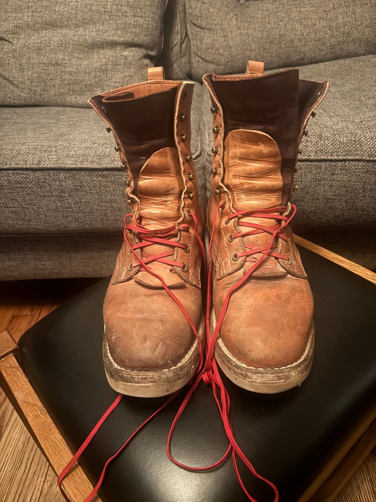 Photo by Riv_City_Boots on November 6, 2025 of the Nicks DomePro in Horween Light Natural Dublin.