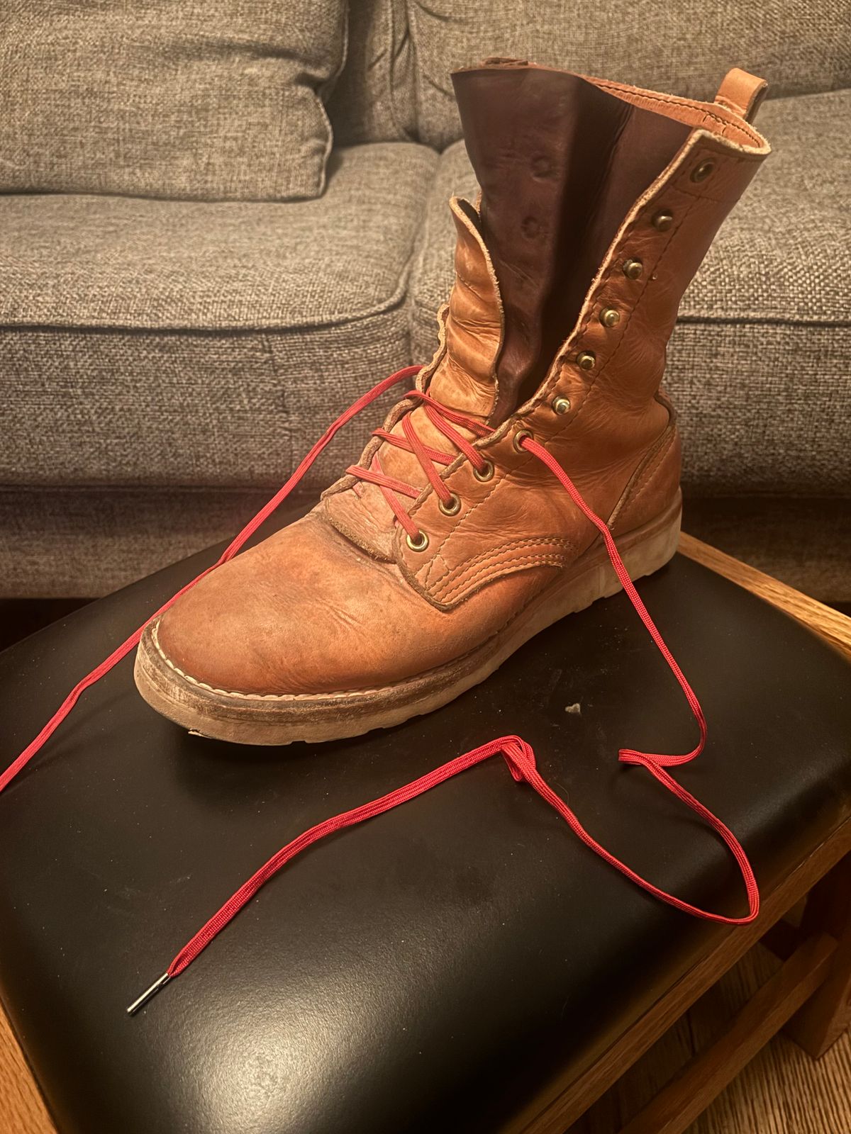 Photo by Riv_City_Boots on November 6, 2025 of the Nicks DomePro in Horween Light Natural Dublin.