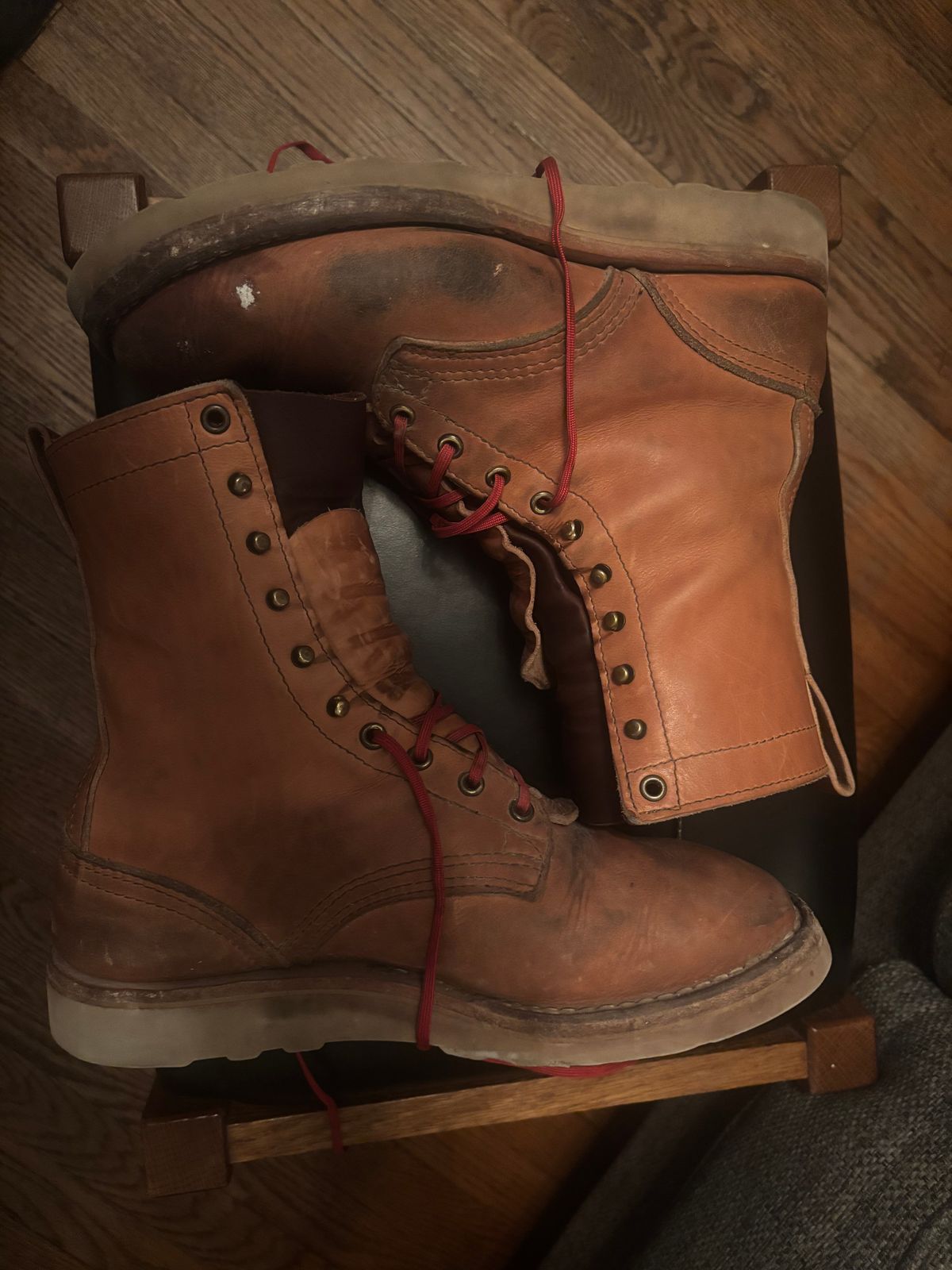 Photo by Riv_City_Boots on November 6, 2025 of the Nicks DomePro in Horween Light Natural Dublin.