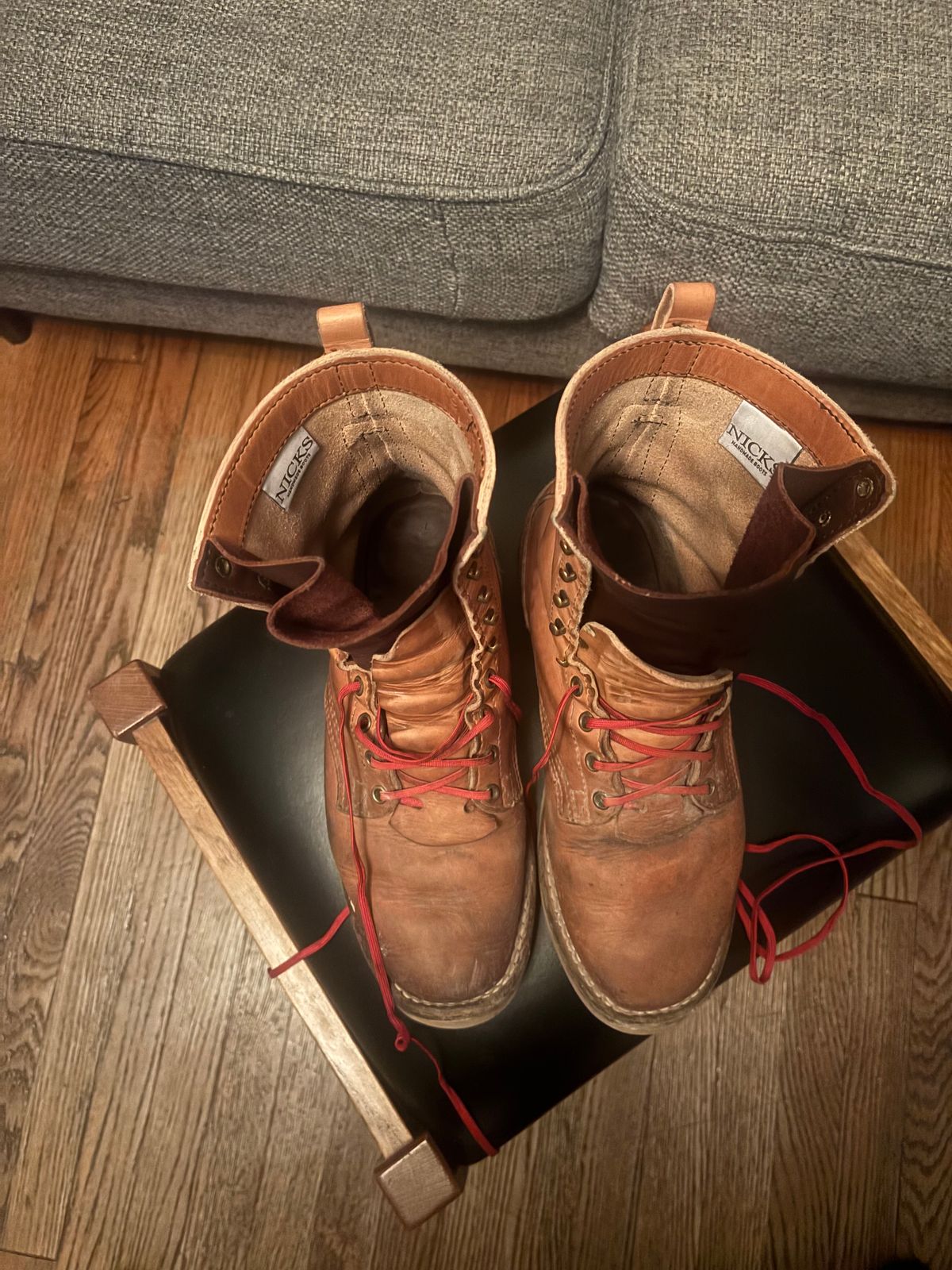 Photo by Riv_City_Boots on November 6, 2025 of the Nicks DomePro in Horween Light Natural Dublin.