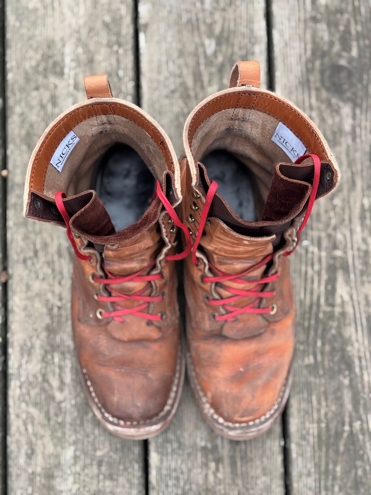 Photo by Riv_City_Boots on January 5, 2026 of the Nicks DomePro in Horween Light Natural Dublin.