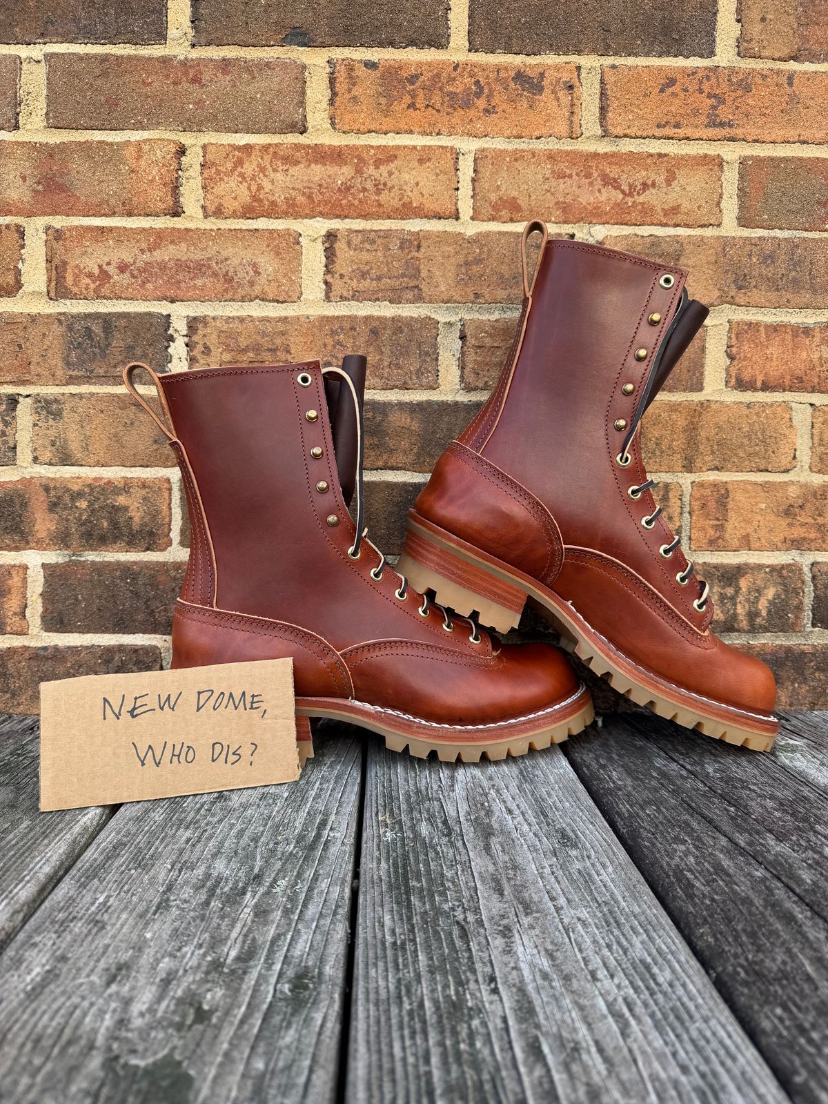 Photo by twilson_vtwin on October 1, 2025 of the Nicks Lace to Toe Work in Wickett & Craig Tan Oiled Latigo.