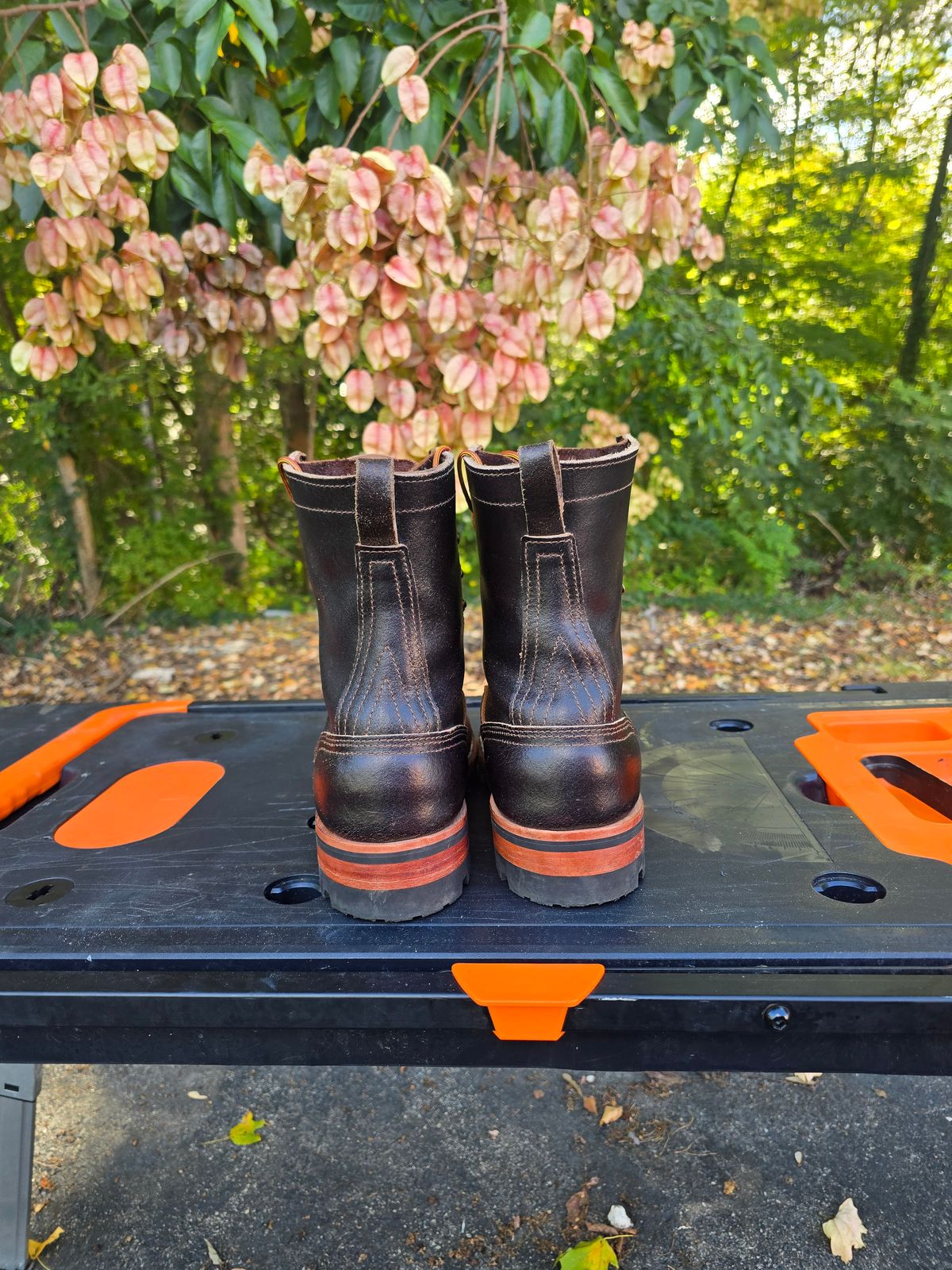 Photo by MisguidedClown69 on October 2, 2025 of the Nicks x Rose Anvil ND1 in Horween Brown Waxed Flesh.
