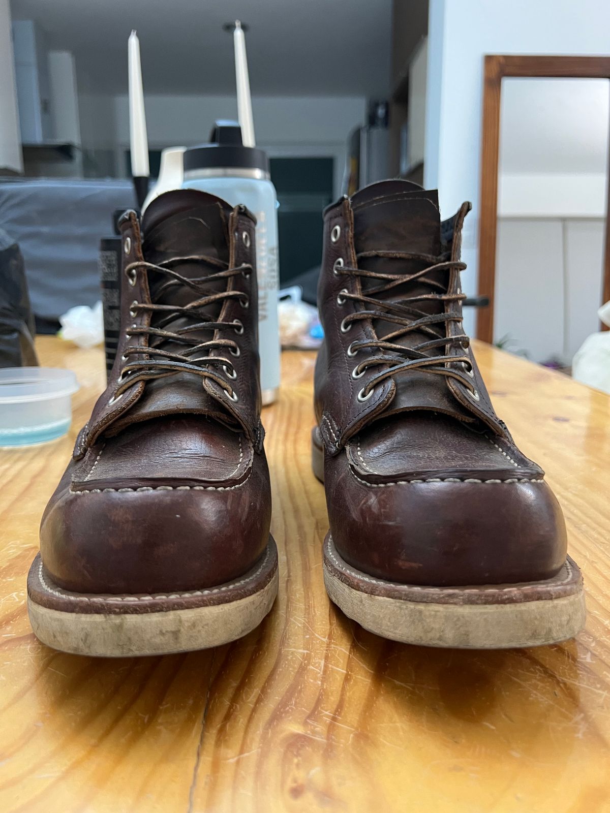 Photo by PVP on November 4, 2024 of the Red Wing 6-Inch Classic Moc in S.B. Foot Briar Oil Slick.