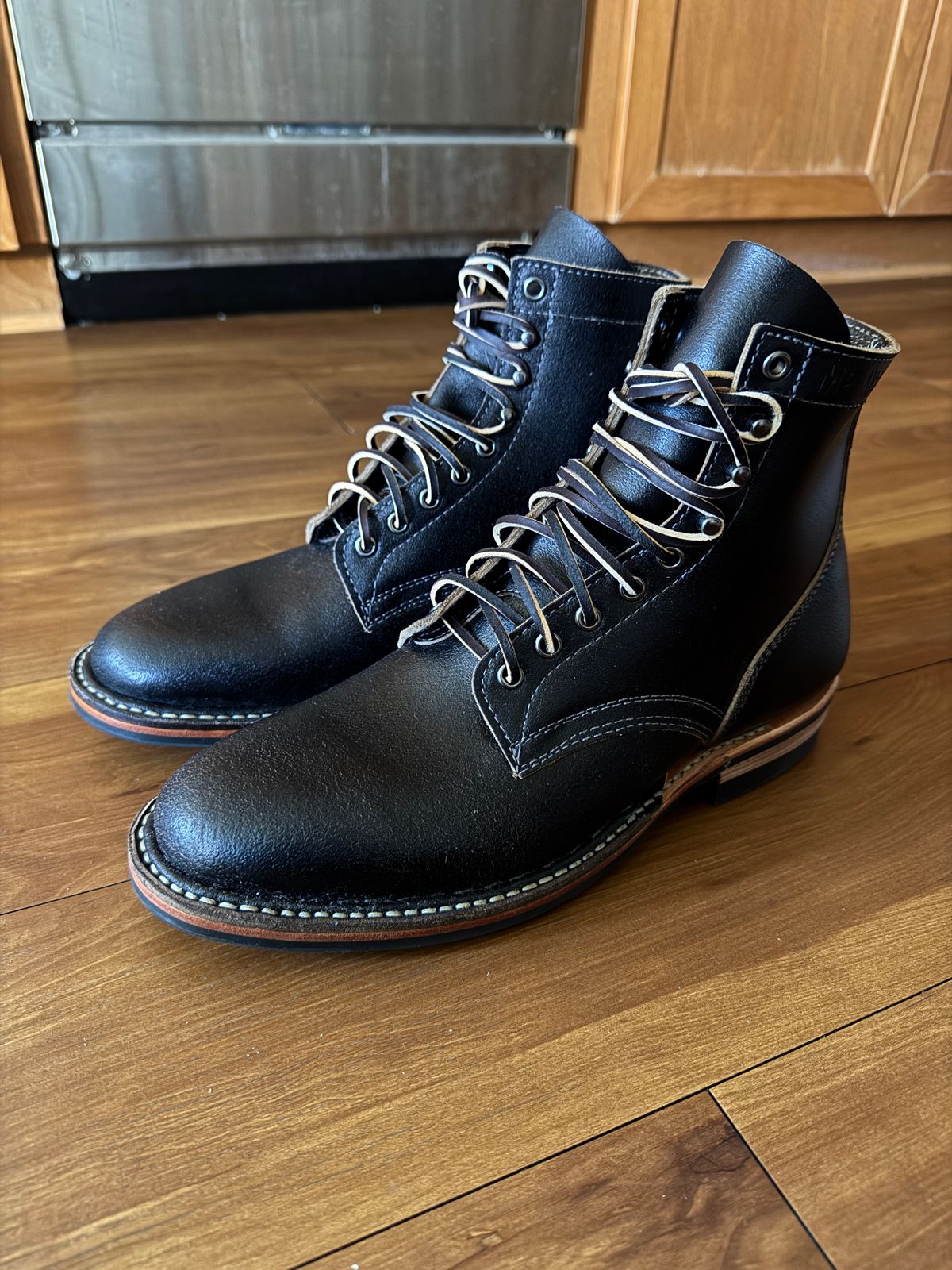 Photo by omar562 on June 24, 2025 of the White's MP-Sherman Plain Toe in Horween Black Waxed Flesh.