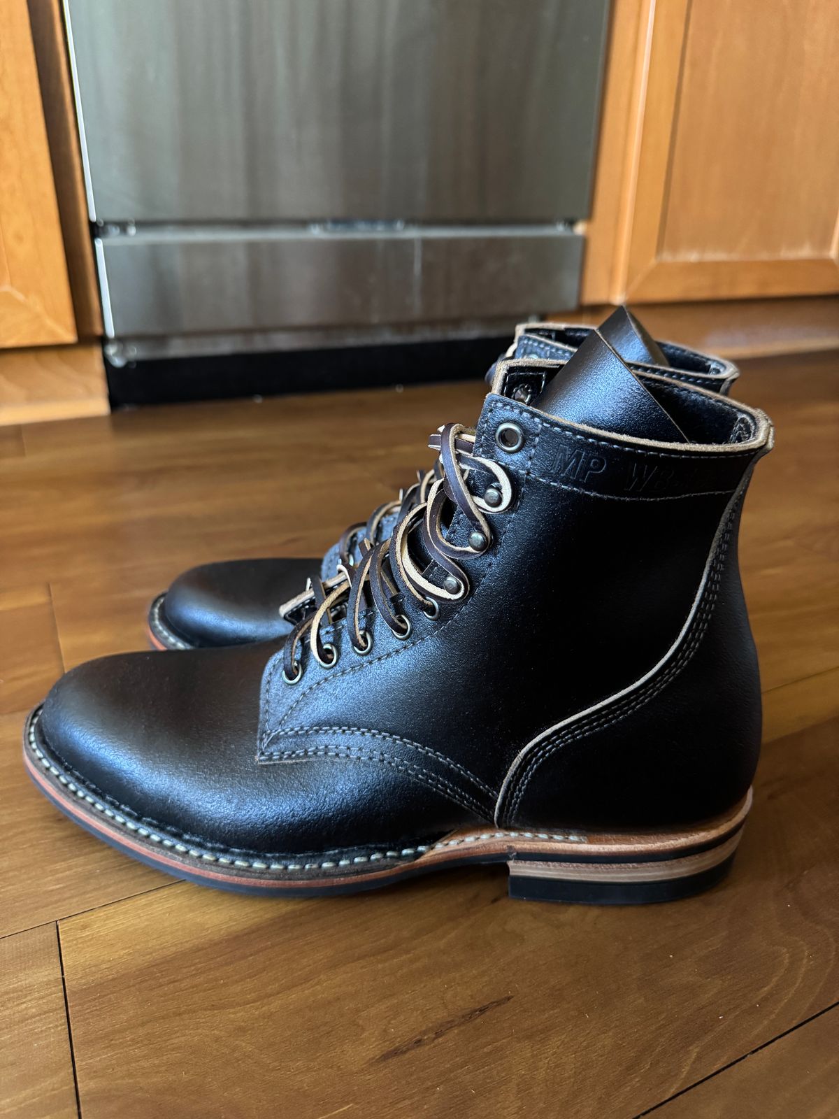Photo by omar562 on June 24, 2025 of the White's MP-Sherman Plain Toe in Horween Black Waxed Flesh.