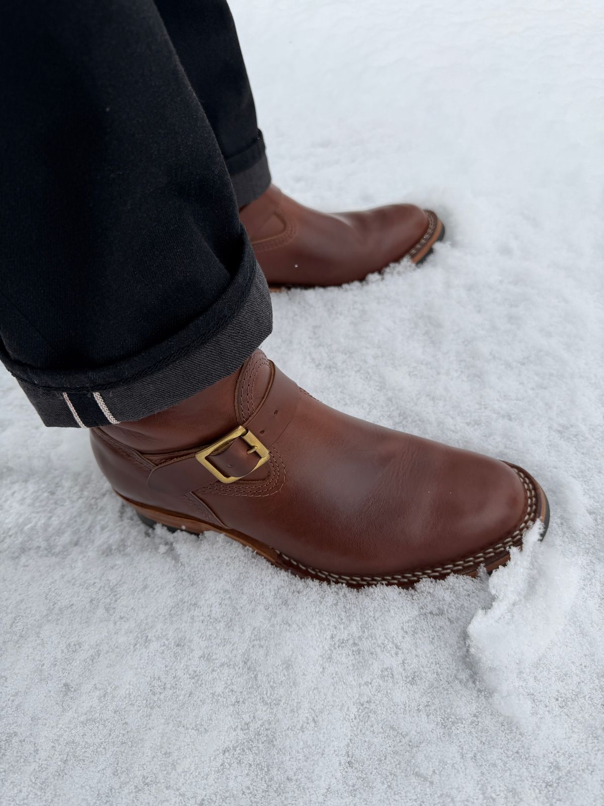 Photo by omar562 on January 17, 2026 of the Wesco Mister Lou in Horween Mahogany Chromexcel.