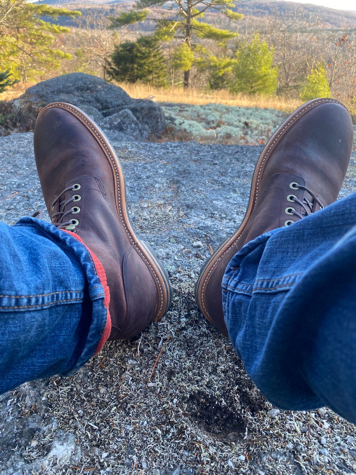 Photo by Dave on November 3, 2024 of the Grant Stone Diesel Boot in C.F. Stead Dark Burgundy Classic Kudu.