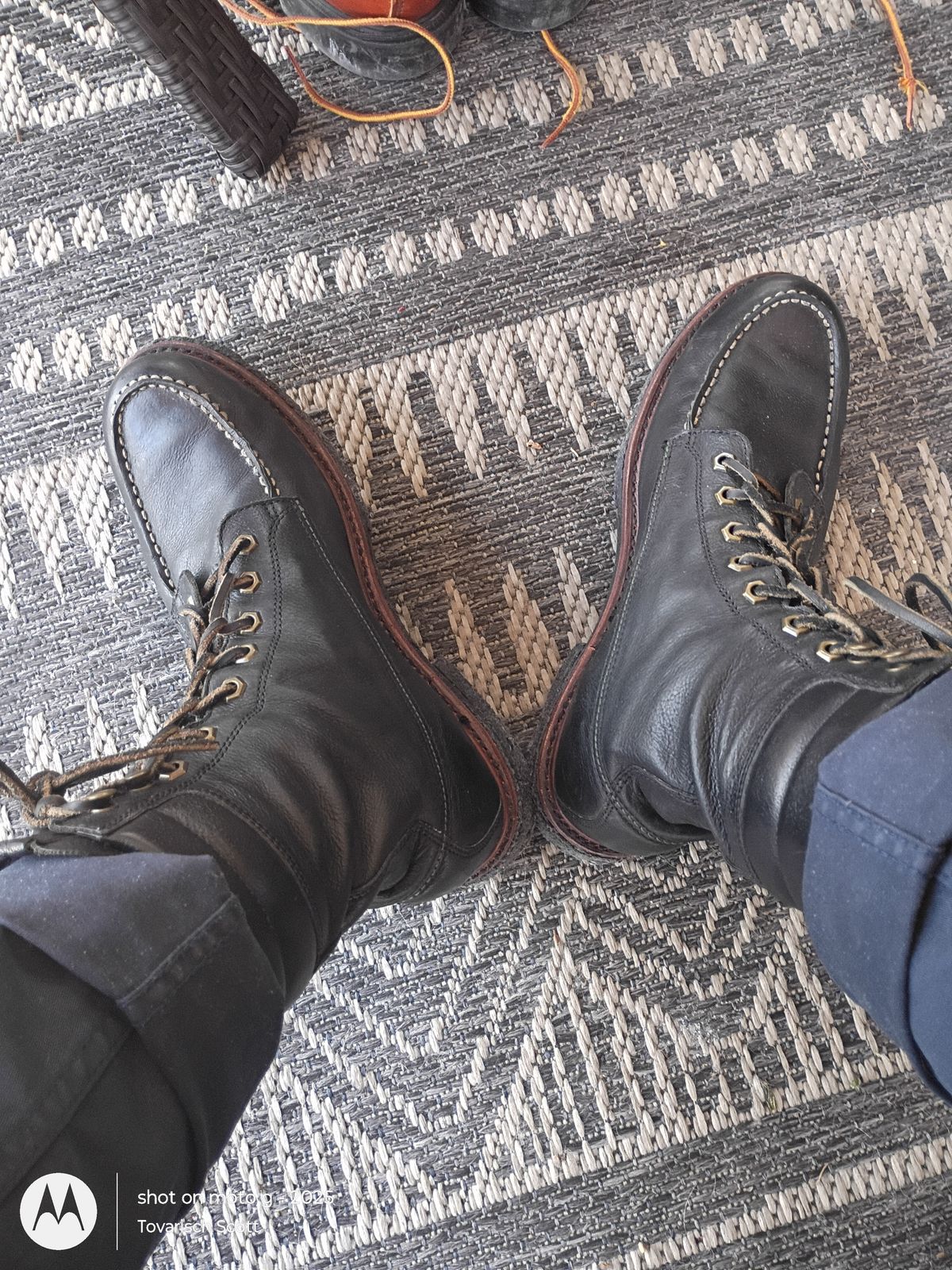 Photo by Tovarisch on March 25, 2026 of the Frye Dakota Crepe Tall in Unknown Leather.