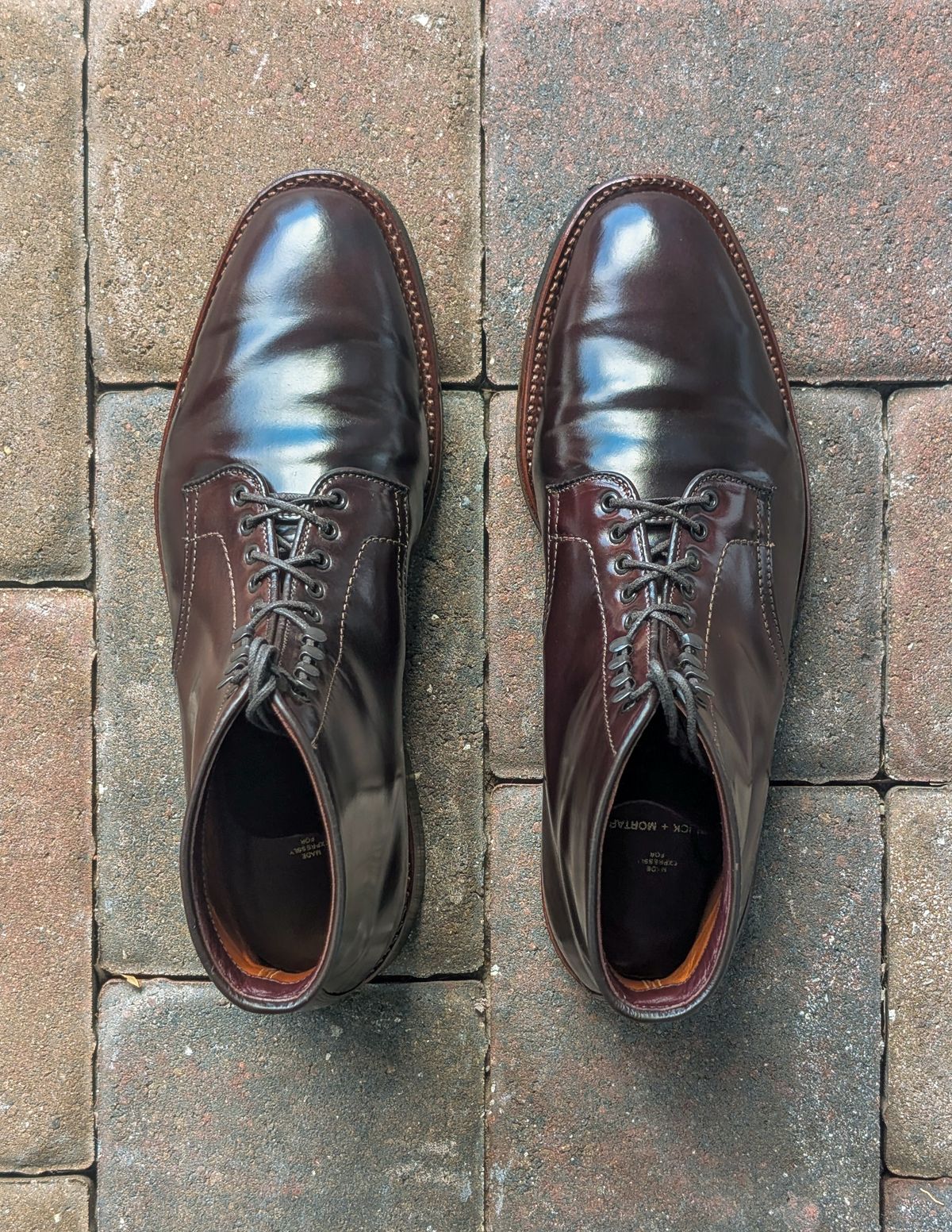 Photo by nikolanottesla on August 25, 2025 of the Alden Plain Toe Boot in Horween Color 8 Shell Cordovan.
