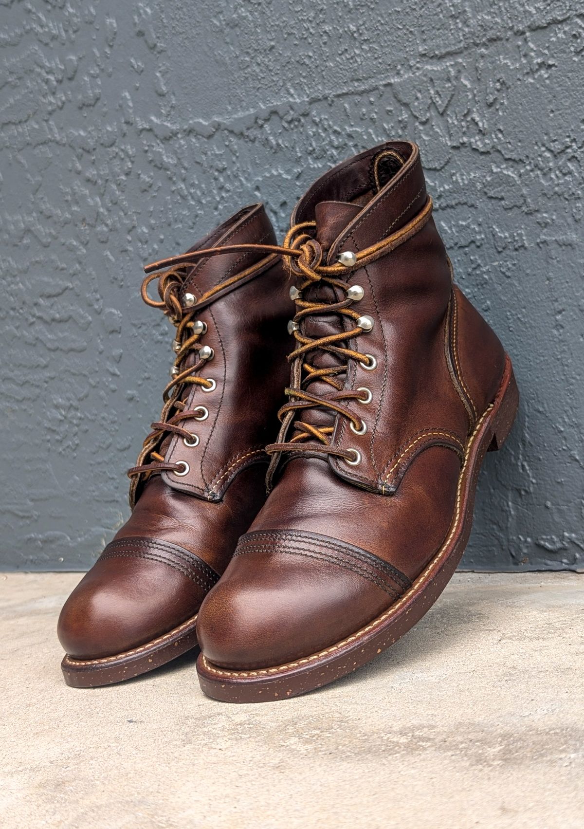 Photo by nikolanottesla on June 2, 2025 of the Red Wing Iron Ranger in S.B. Foot Amber Harness.