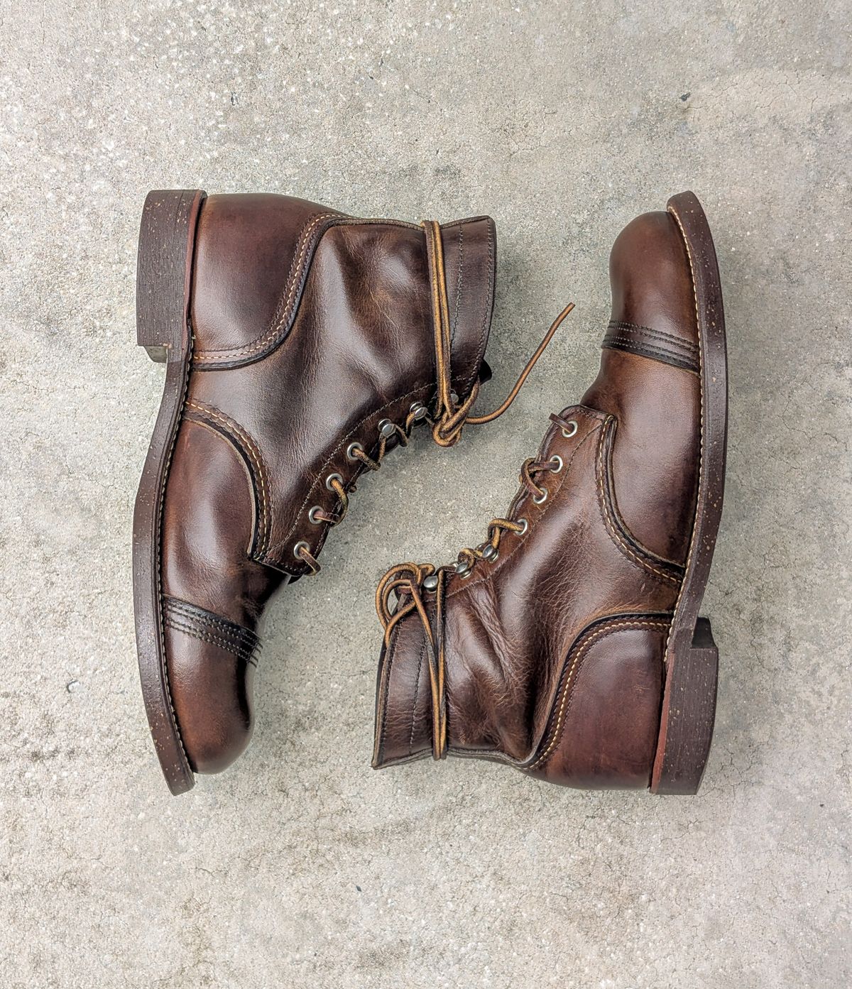 Photo by nikolanottesla on June 2, 2025 of the Red Wing Iron Ranger in S.B. Foot Amber Harness.