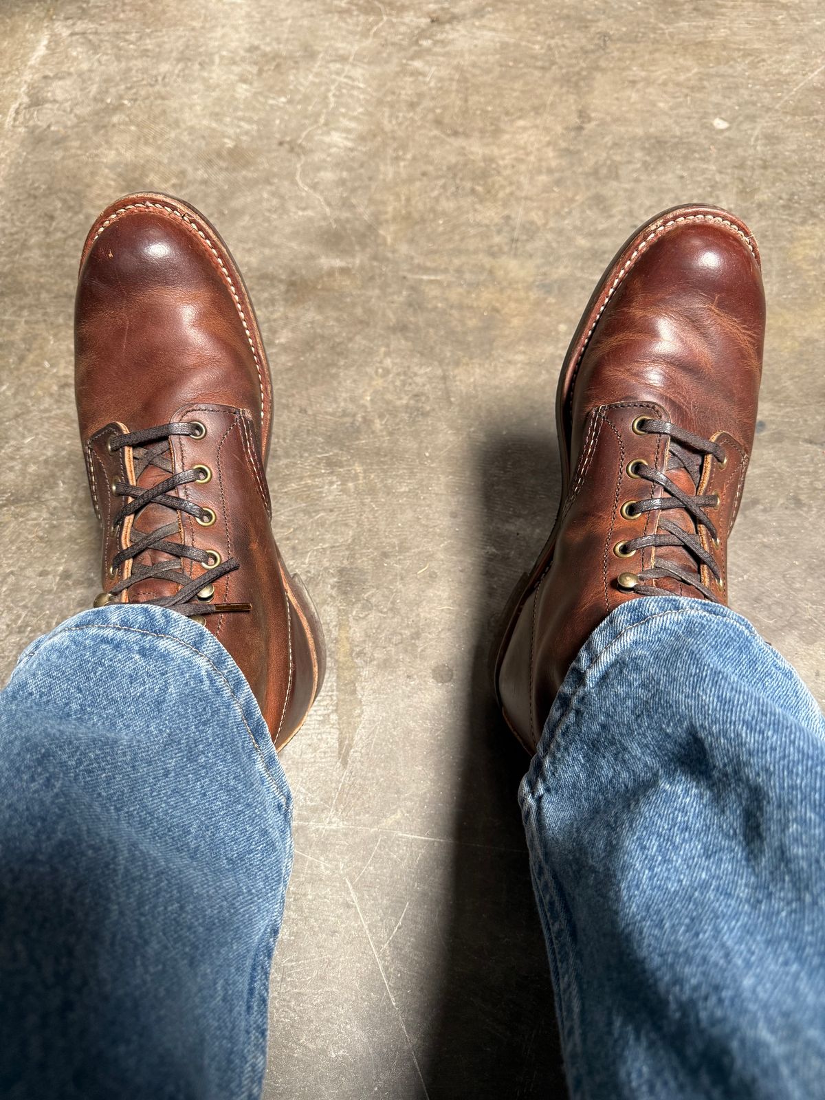 Photo by rb_sampson on February 24, 2025 of the Red Wing Blacksmith in S.B. Foot Copper Rough and Tough.