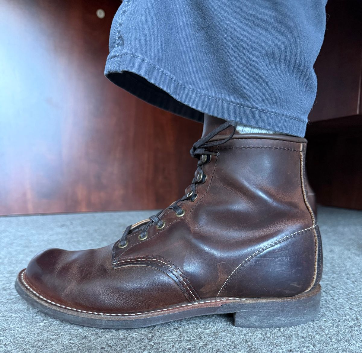Photo by rb_sampson on March 18, 2025 of the Red Wing Blacksmith in S.B. Foot Copper Rough and Tough.