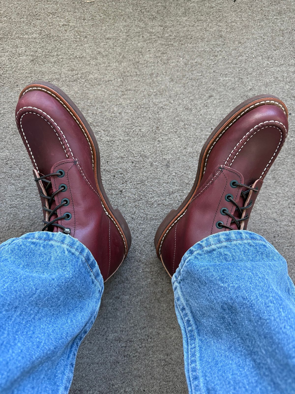 Photo by rb_sampson on July 8, 2026 of the Red Wing 6-Inch Classic Moc in S.B. Foot Oxblood Mesa.