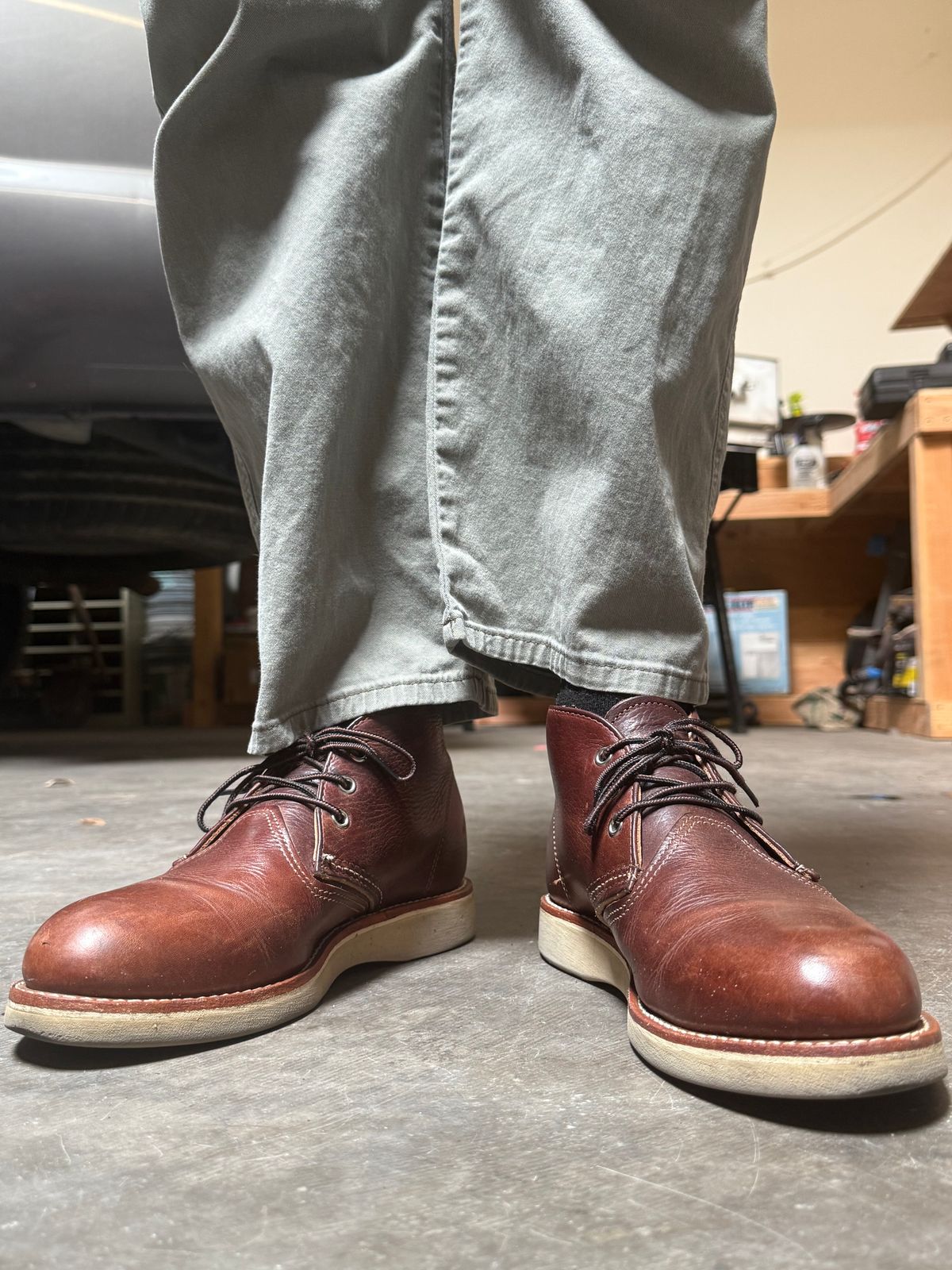Photo by rb_sampson on November 10, 2025 of the Red Wing Work Chukka in S.B. Foot Briar Oil Slick.