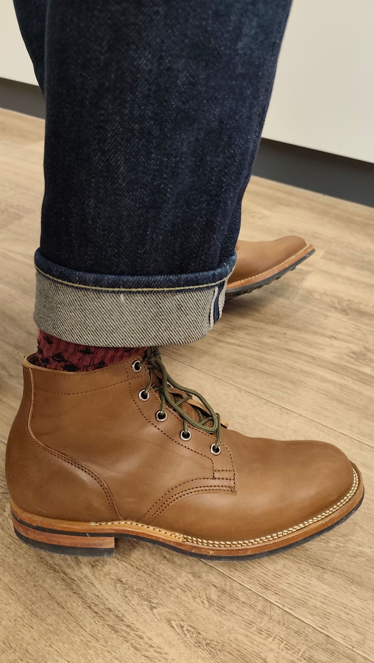 Photo by olgi on January 12, 2026 of the Viberg Service Boot in Maryam Toscanello TPR Horsebutt.