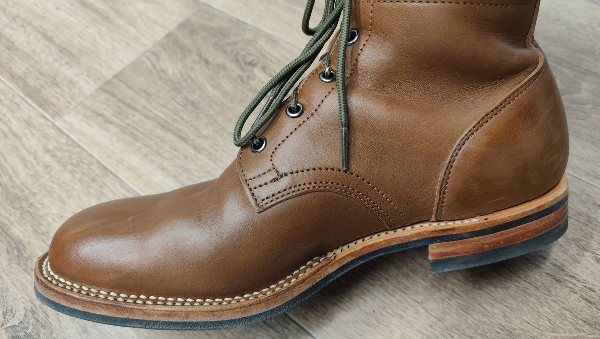 Photo by olgi on February 4, 2026 of the Viberg Service Boot in Maryam Muschio TPR Horsebutt.