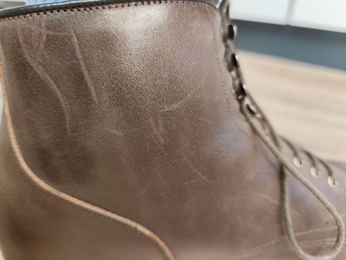 Photo by olgi on October 29, 2025 of the Viberg Service Boot in Maryam Moss Horsebutt.