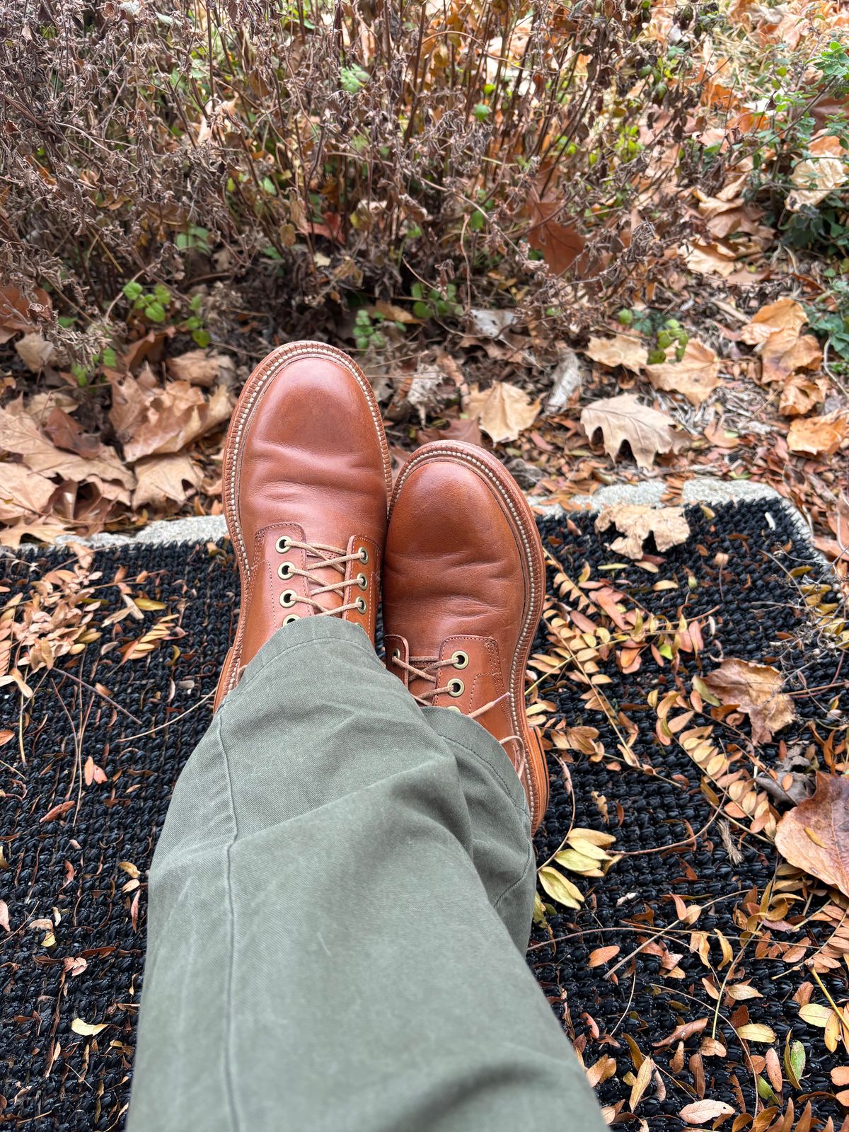 Photo by ZFitzGolf on November 20, 2025 of the Grant Stone Diesel Boot in Badalassi Carlo Saddle Tan Minerva.