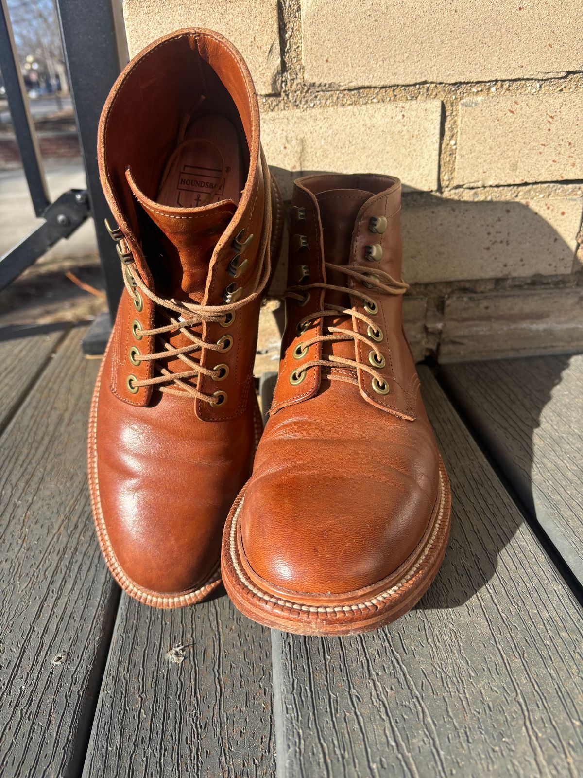 Photo by ZFitzGolf on March 1, 2026 of the Grant Stone Diesel Boot in Badalassi Carlo Saddle Tan Minerva.