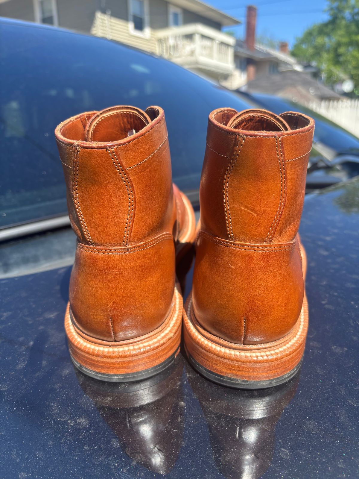 Photo by ZFitzGolf on May 10, 2026 of the Grant Stone Diesel Boot in Badalassi Carlo Saddle Tan Minerva.