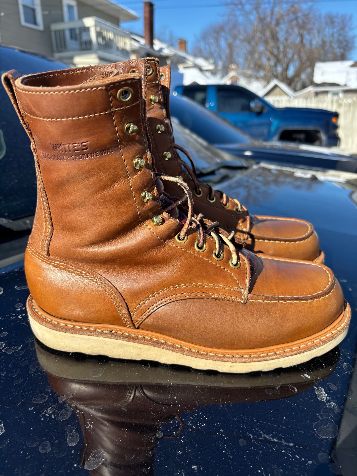 Photo by ZFitzGolf on February 1, 2026 of the White's Perry 8" Select in Seidel Natural Double Shot.